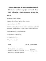 Cấp Giấy chứng nhận đủ điều kiện kinh doanh thuốc đối với cơ sở bán buôn dược liệu; cơ sở bán lẻ thuốc thành phẩm đông y, thuốc thành phẩm từ dược liệu. doc