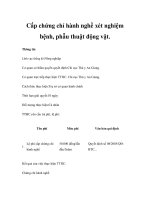 Cấp chứng chỉ hành nghề xét nghiệm bệnh, phẫu thuật động vật. ppsx