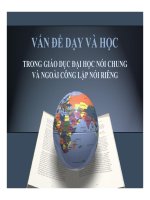 VẤN ĐỀ DẠY VÀ HỌC TRONG GIÁO DỤC ĐẠI HỌC NÓI CHUNG  VÀ NGOÀI CÔNG LẬP NÓI RIÊNG CHUYÊN ĐỀ ÔN TẬP CÂU HỎI MAKETTING