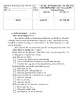 Đề thi Toán + TV cuối kì I- Năm học 2009- 2010