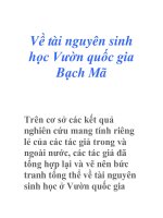 Về tài nguyên sinh học Vườn quốc gia Bạch Mã pdf