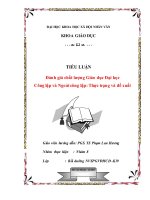 Tiểu luận: Đánh giá chất lượng Giáo dục Đại học Công lập và Ngoài công lập: Thực trạng và đề xuất