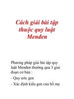 Cách giải bài tập thuộc quy luật Menđen pps