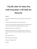 Cấp giấy phép xây dựng công trình trong phạm vi đất dành cho đường bộ. pps