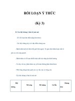 RỐI LOẠN Ý THỨC (Kỳ 3) docx