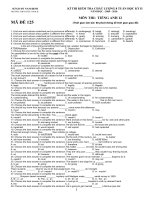 Đề kiểm tra 8 tuần học kì II Mã đề  125