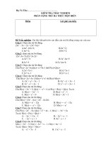 KIỂM TRA TRẮC NGHIỆM PHẦN CỘNG TRỪ ĐA THỨC 1 BIẾN
