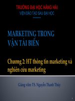 Nghiên cứu marketing TRONG LĨNH VỰC VẬN TẢI BIỂN