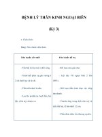 BỆNH LÝ THẦN KINH NGOẠI BIÊN (Kỳ 3) ppsx