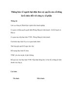 Thông báo về người đại diện theo uỷ quyền của cổ đông là tổ chức đối với công ty cổ phần doc