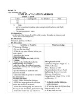 Unit 12: a vaction abroad