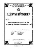 Phân tích thực trạng quản lý vốn lưu động tại xí nghiệp cảng dịch vụ dầu khí