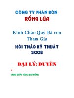 QUI TRÌNH SỬ DỤNG PHÂN BÓN CHO CÂY CÀ PHÊ doc