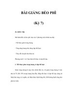 BÀI GIẢNG BÉO PHÌ (Kỳ 7) pdf