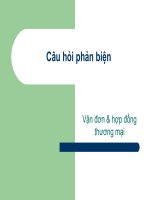 Câu hỏi phản biện: Vận đơn & hợp đồng thương mại pdf