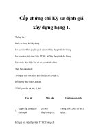 Cấp chứng chỉ Kỹ sư định giá xây dựng hạng 1. doc