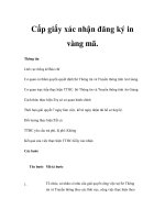 Cấp giấy xác nhận đăng ký in vàng mã. ppt