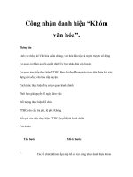 Công nhận danh hiệu “Khóm văn hóa”. docx