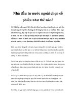 Nhà đầu tư nước ngoài chọn cổ phiếu như thế nào? pptx