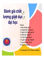 ĐÁNH GIÁ CHẤT LƯỢNG GIÁO DỤC  ĐẠI HỌC