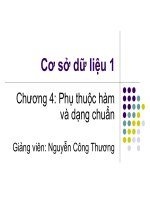 Cơ sở dữ liệu 1_Chương 4: Phụ thuộc hàm và dạng chuẩn ppsx