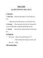 KHOA HỌC SỰ BIẾN ĐỔI HOÁ HỌC (tiết 2) ppsx