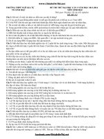 đề thi thử đại học 2014 sinh học có đáp án thpt ngô gia tự lần 3