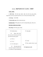 Giáo án Hoá học lớp 9 - HỢP I.MỤC TIÊU: KIM SẮT: GANG - THÉP ppt