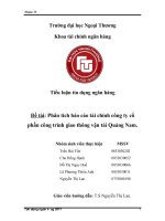 Phân tích báo cáo tài chính công ty cổ phần công trình giao thông vận tải Quảng Nam