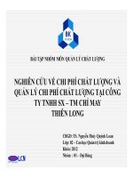 Nghiên cứu về chi phí chất lượng và quản lý chi phí chất lượng tại công ty TNHH SX – TM chỉ may Thiên Long