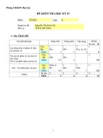 ĐỀ + ĐÁP ÁN TOÁN 6 HKII