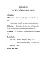 KHOA HỌC SỰ BIẾN ĐỔI HOÁ HỌC (tiết 1) docx