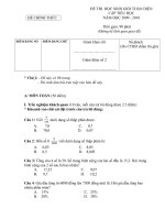 Đề thi học sinh giỏi toàn diện năm học 2009 - 2010