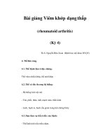 Bài giảng Viêm khớp dạng thấp (rheumatoid arthritis) (Kỳ 4) doc