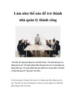 Làm như thế nào để trở thành nhà quản lý thành công doc