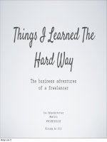 Things I Learned The Hard Way: The business adventures of a freelancer