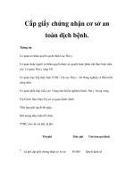 Cấp giấy chứng nhận cơ sở an toàn dịch bệnh. ppsx