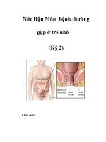 Nứt Hậu Môn: bệnh thường gặp ở trẻ nhỏ (Kỳ 2) ppt