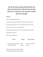 Cấp lại Giấy phép hoạt động Bến hành khách trên luồng tuyến đường thủy nội địa thuộc địa giới hành chính tỉnh An Giang nằm trong vùng nước cảng biển (phân chia, sáp nhập) pdf