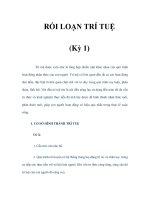 RỐI LOẠN TRÍ TUỆ (Kỳ 1) pdf