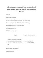 Cấp mới chứng chỉ hành nghề kinh doanh thuốc, chế phẩm sinh học, vi sinh vật, hoá chất dùng trong thú y thủy sản. potx