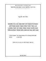 NGHIÊN CỨU XÁC ĐỊNH MỘT SỐ THAM SỐ VỀ MƯA GÓP PHẦN HOÀN THIỆN CÔNG THỨC TÍNH LƯU LƯỢNG THIẾT KẾ CÔNG TRÌNH THOÁT NƯỚC NHỎ TRÊN ĐƯỜNG TRONG ĐIỀU KIỆN KHÍ HẬU VIỆT NAM