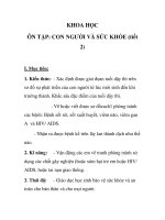 KHOA HỌC ÔN TẬP: CON NGƯỜI VÀ SỨC KHỎE (tiết 2 ) pps