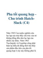 Pha tối quang hợp Chu trình HatchSlack (C4) pps