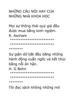 NHỮNG CÂU NÓI HAY CỦA NHỮNG NHÀ KHOA HỌC docx