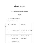 Sốt rét ác tính (Pernicious Falciparum Malaria) (Kỳ 3) potx