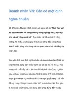Doanh nhân VN: Cần có một định nghĩa chuẩn potx