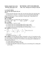 Đề thi HKI-Toán 9-năm học:2009-2010