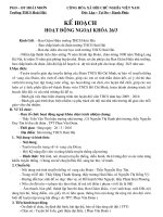 Kế hoạch hoạt động 26 tháng 3