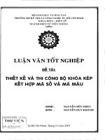 Thiết kế và thi công bộ khoá kép kết hợp mã số và mã màu